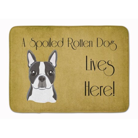 Carolines Treasures Boston Terrier Spoiled Dog Lives Here Machine Washable Memory Foam Mat BB1451RUG